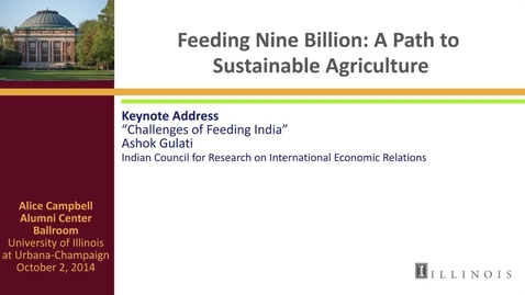 Thumbnail for Day 3 - Keynote Address - Challenges of Feeding India