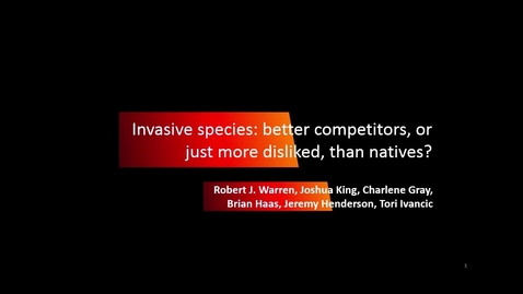 Thumbnail for NRES 2015 Fall Seminar Series - Robert J. Warren