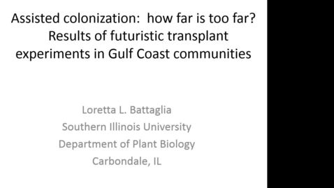 Thumbnail for NRES Fall 2014 Seminar Series - Loretta L. Battaglia