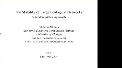 Thumbnail for NRES 2014 Fall Seminar Series 140919 - Stefano Allesina
