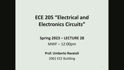 Thumbnail for ECE 205 Lecture 28 - Spring 2023