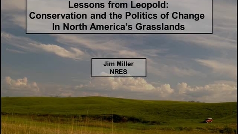 Thumbnail for NRES 2012 Fall Seminar Series - Jim Miller