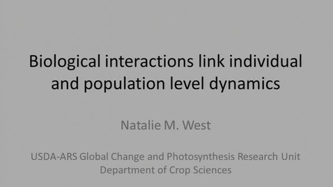 Thumbnail for NRES 2013 Spring Seminar Series - Natalie M. West