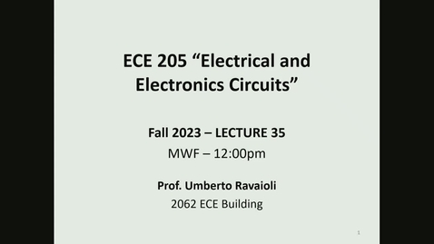 Thumbnail for ECE 205 Lecture 35 - Fall 2023