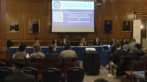 Thumbnail for Student Elections Candidate Forum, Feb. 19, 2024