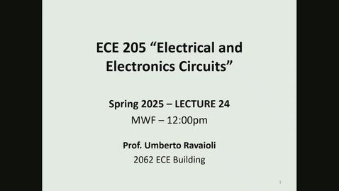 Thumbnail for ECE 205 - Spring 2025 - Lecture 24