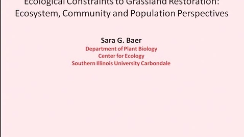 Thumbnail for NRES 2012 Spring Seminar Series - Sara G. Baer